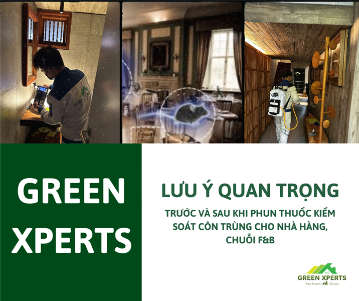 LƯU Ý QUAN TRỌNG TRƯỚC VÀ SAU KHI PHUN THUỐC KIỂM SOÁT CÔN TRÙNG CHO NHÀ HÀNG, CHUỖI F&B